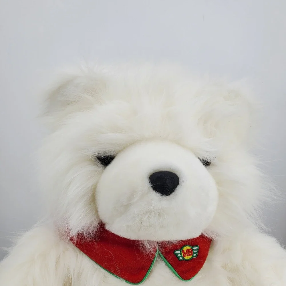 Vintage 1987 Dayton Hudson Santabear White Shaggy Plush Christmas Bear NWT‎ 16in